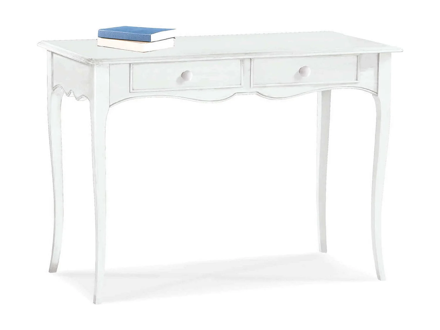 MilaniHome.it - Scrittoio In Legno Massello 110x56x80di coloreBianco