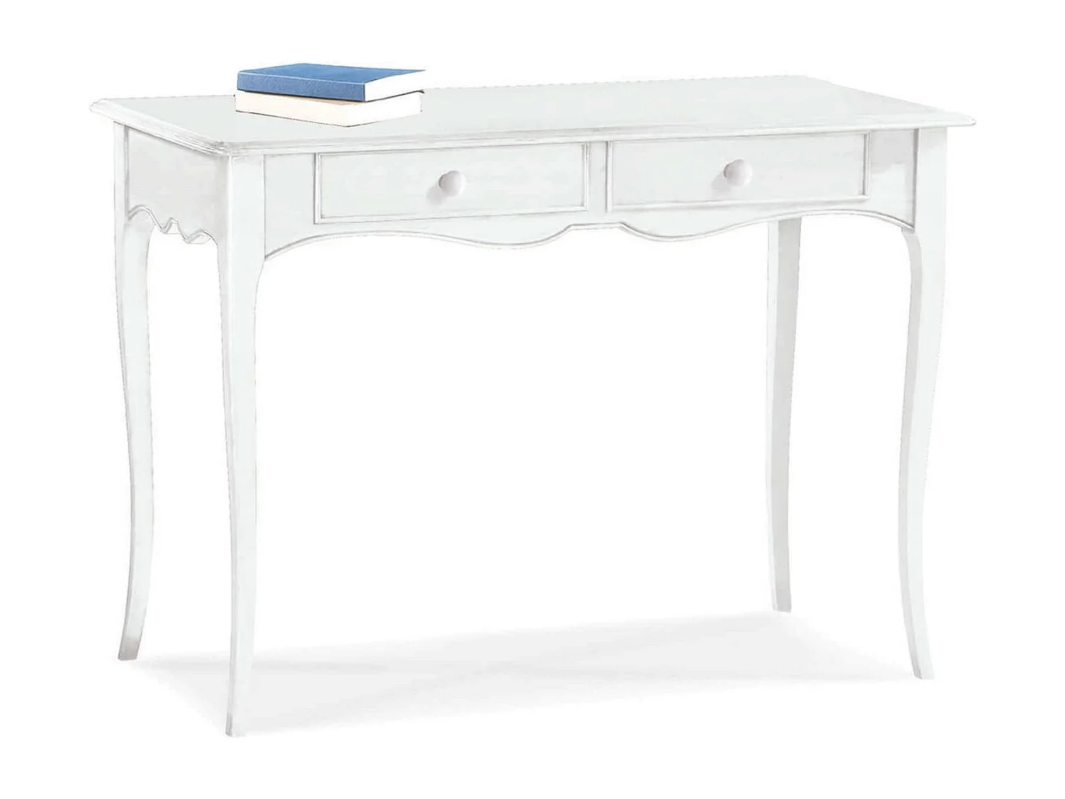 MilaniHome.it - Scrittoio In Legno Massello 110x56x80di coloreBianco