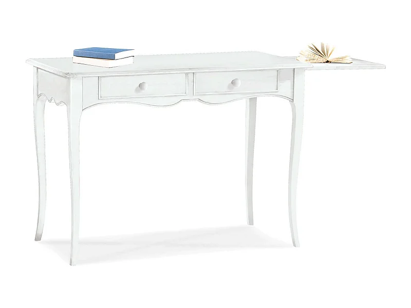 MilaniHome.it - Scrittoio In Legno Massello 110x56x80di coloreBianco