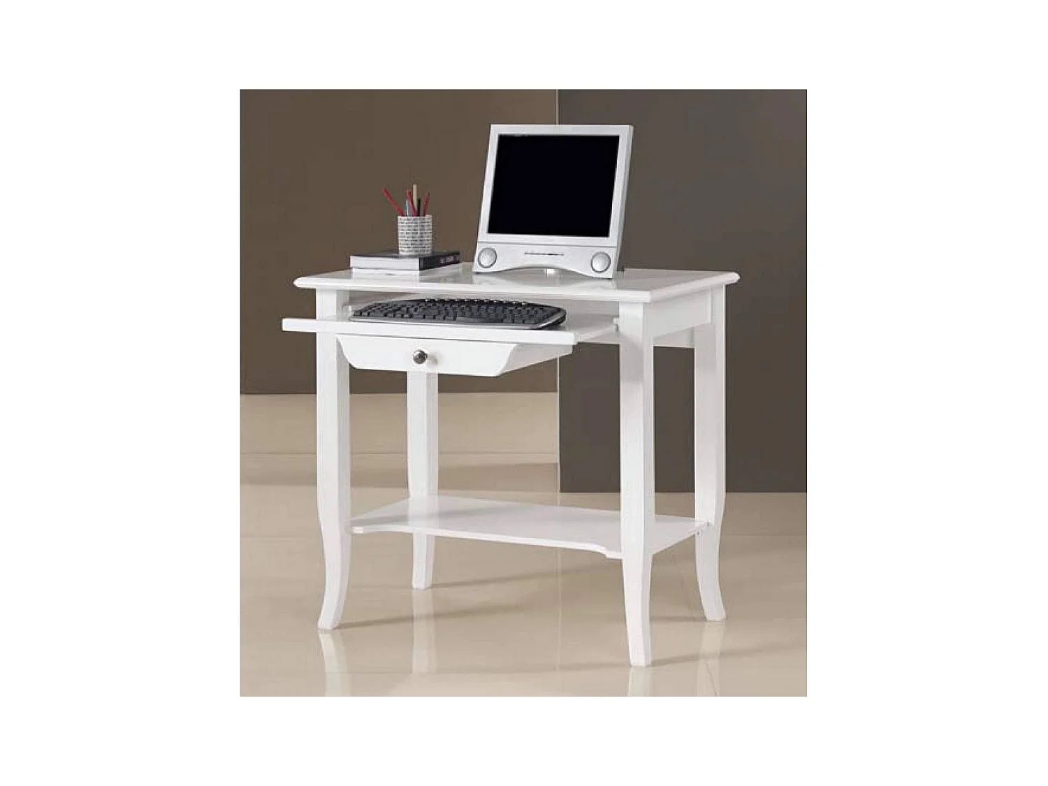 MilaniHome.it - Scrittoio In Legno Massello 85x49x79di coloreBianco