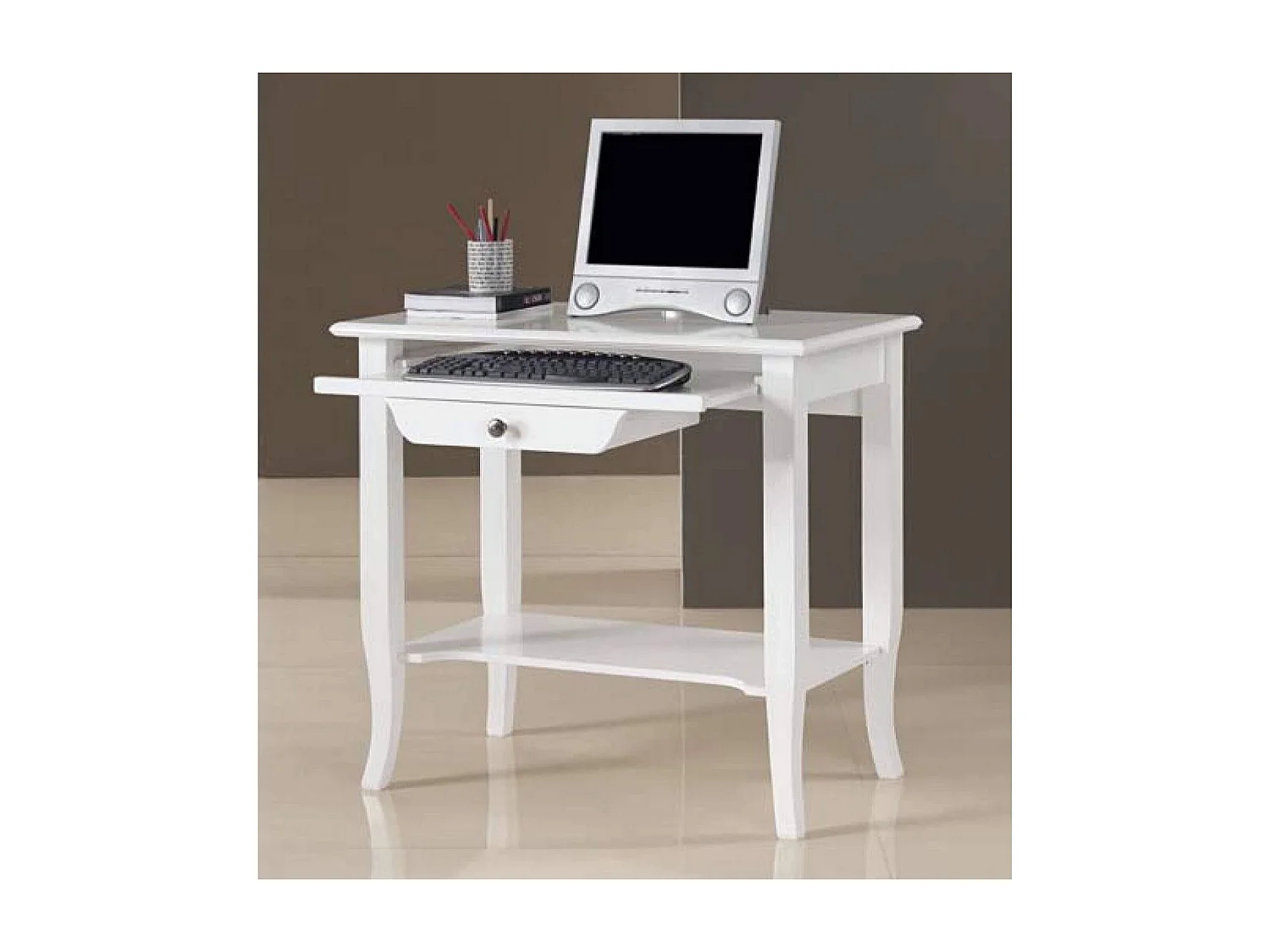 MilaniHome.it - Scrittoio In Legno Massello 85x49x79di coloreBianco