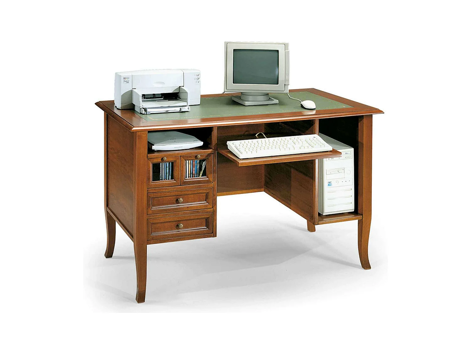 MilaniHome.it - Scrittoio Piano In Pelle Tinta Noce 130x75x81 Per Interno Sala Da Pranzo Salotto Cucina Ufficio Massello Arte Poveradi coloreTinta noce
