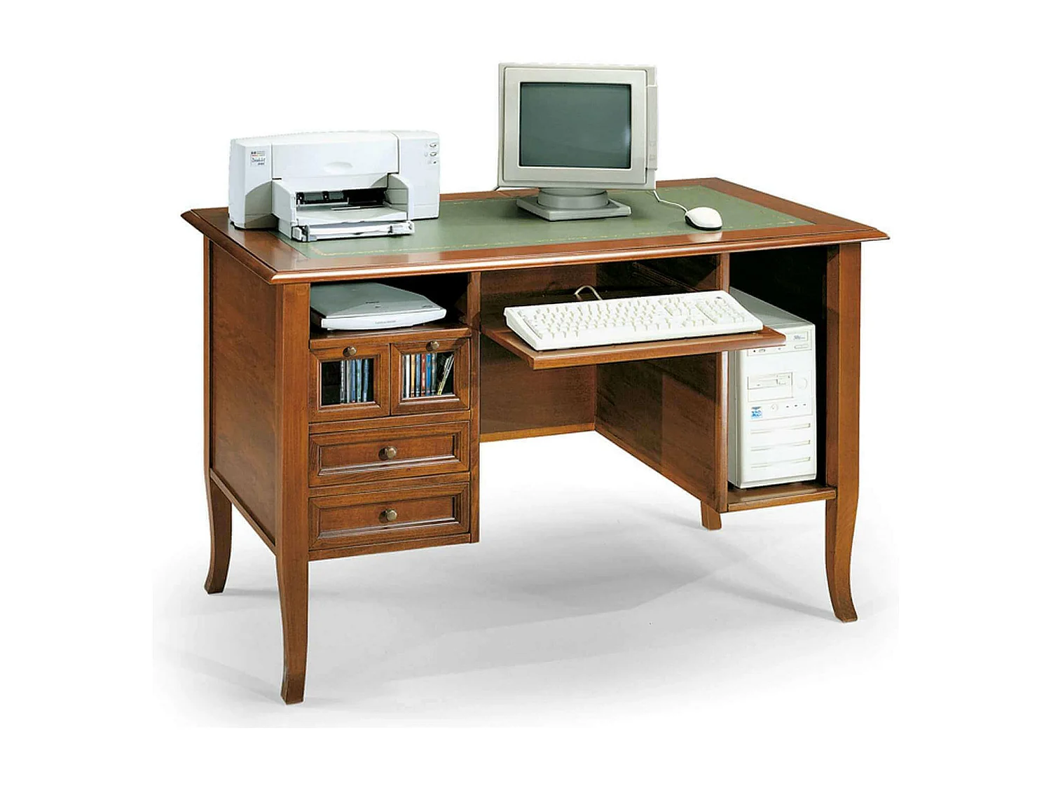 MilaniHome.it - Scrittoio Piano In Pelle Tinta Noce 130x75x81 Per Interno Sala Da Pranzo Salotto Cucina Ufficio Massello Arte Poveradi coloreTinta noce