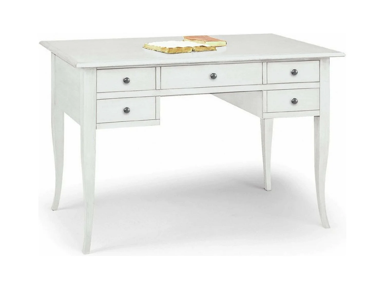 MilaniHome.it - Scrittoio In Legno Massello 107x56x81di coloreBianco