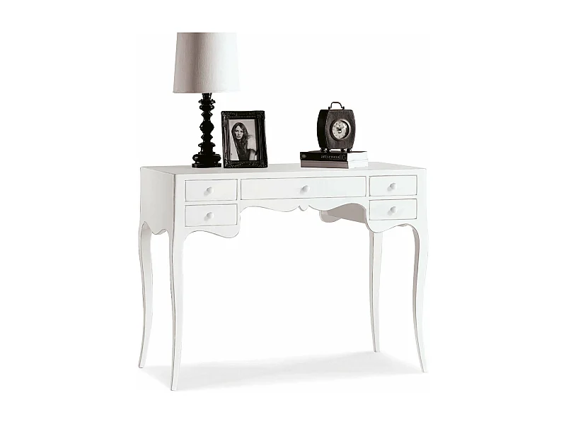 MilaniHome.it - Scrittoio Bianco 102x50x80 Per Interno Sala Da Pranzo Salotto Cucina Ufficio Massello Arte Poveradi coloreBianco