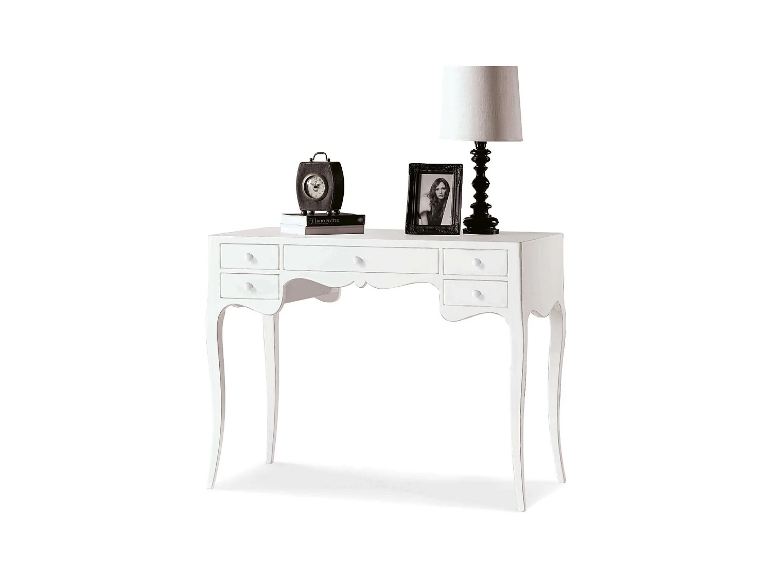 MilaniHome.it - Scrittoio Bianco 102x50x80 Per Interno Sala Da Pranzo Salotto Cucina Ufficio Massello Arte Poveradi coloreBianco