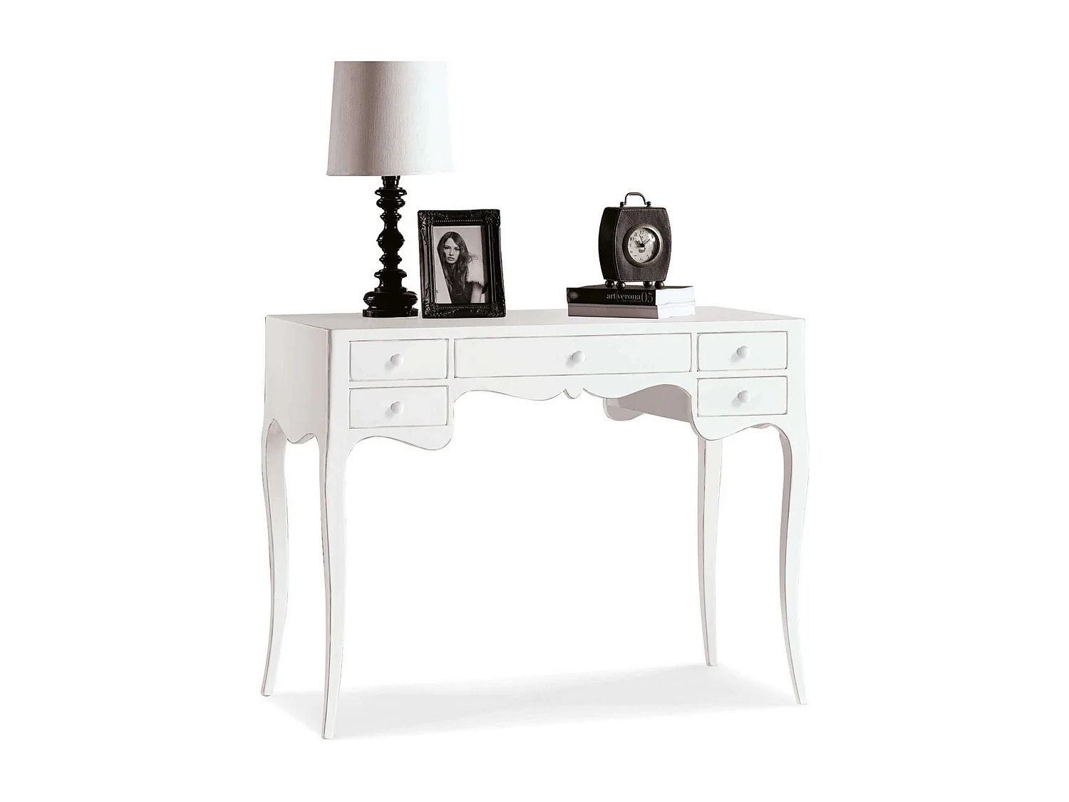 MilaniHome.it - Scrittoio Bianco 102x50x80 Per Interno Sala Da Pranzo Salotto Cucina Ufficio Massello Arte Poveradi coloreBianco