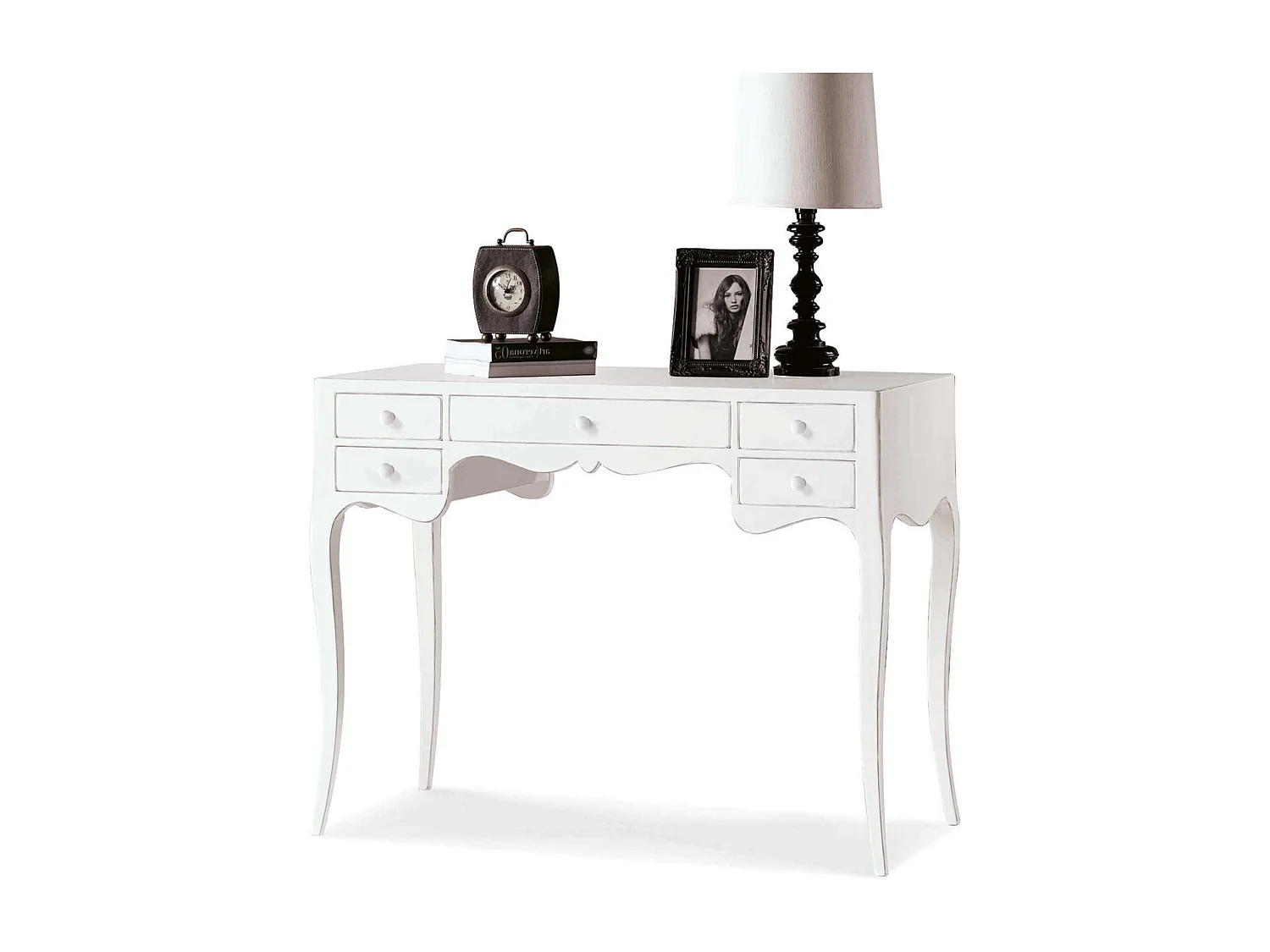 MilaniHome.it - Scrittoio Bianco 102x50x80 Per Interno Sala Da Pranzo Salotto Cucina Ufficio Massello Arte Poveradi coloreBianco