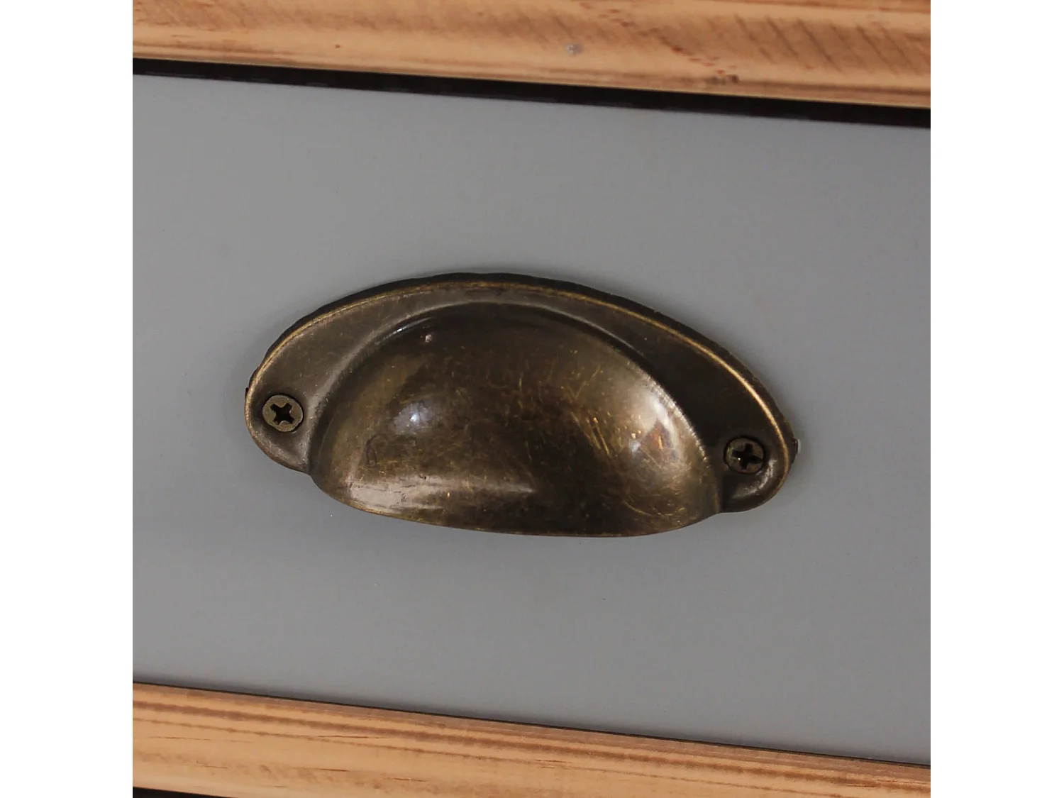 Milani Home - Scrivania Scrittoio Consolle Stile Industriale Cm 120x50x79 H Con 5 Cassetti E Scomparto Per Interno Sala Studio Ufficio - Multicolor