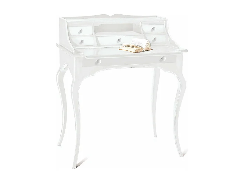 MilaniHome.it - Scrittoio In Legno Massello 78x50x95di coloreBianco