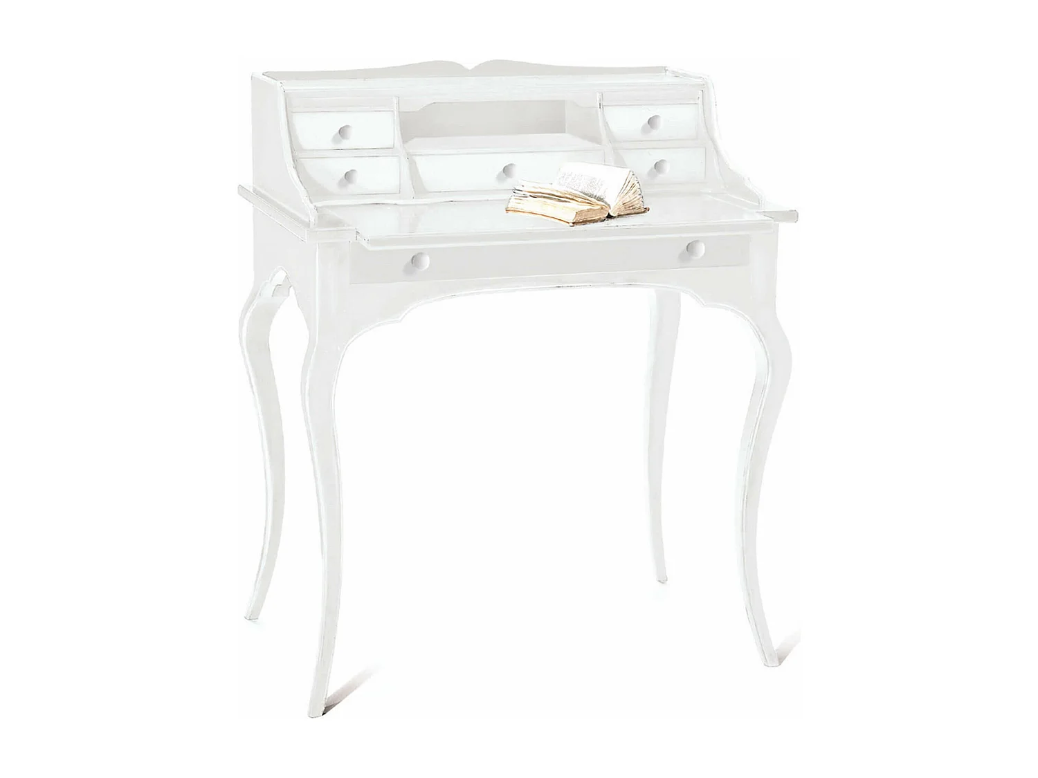 MilaniHome.it - Scrittoio In Legno Massello 78x50x95di coloreBianco