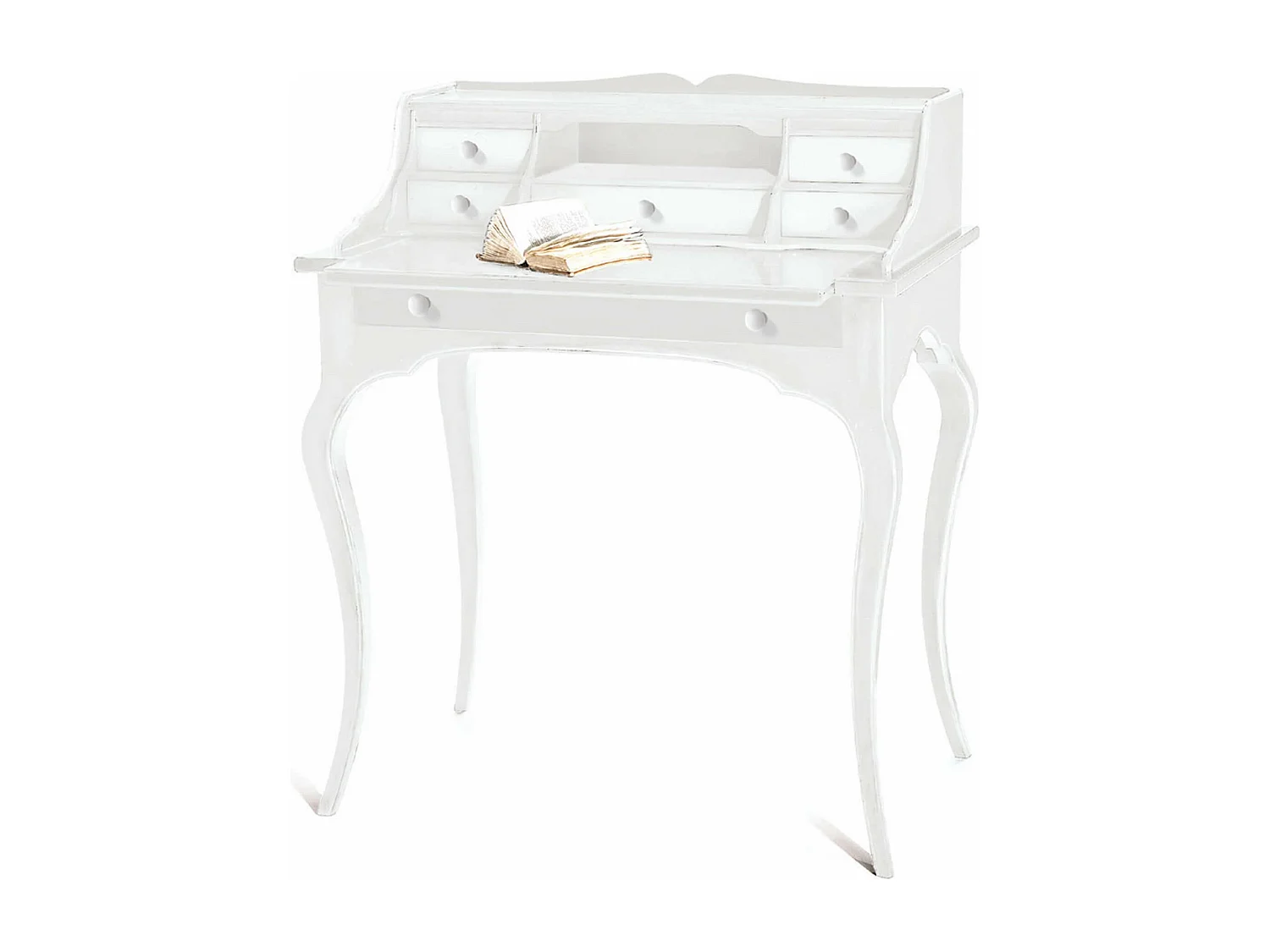 MilaniHome.it - Scrittoio In Legno Massello 78x50x95di coloreBianco