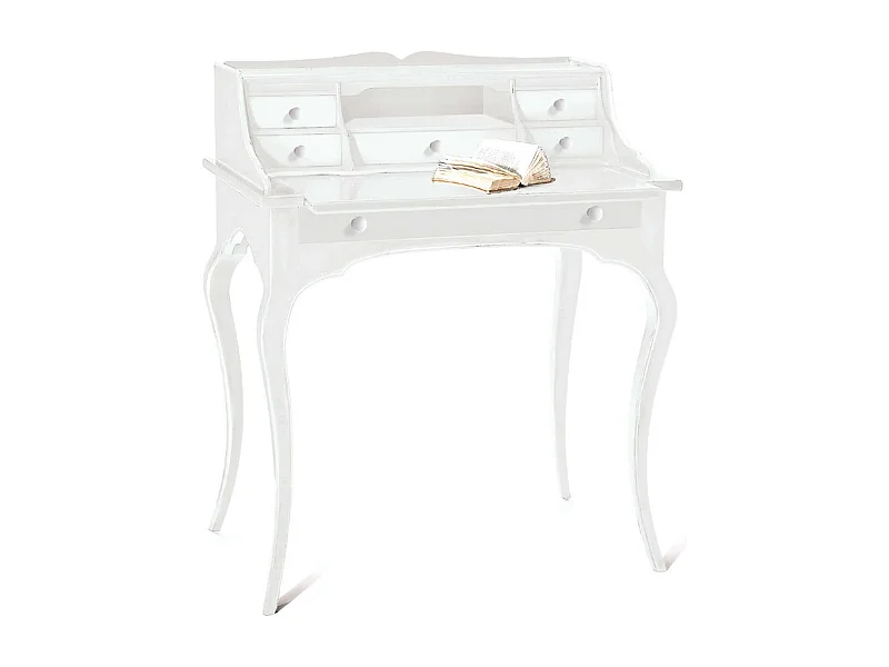 MilaniHome.it - Scrittoio In Legno Massello 78x50x95di coloreBianco