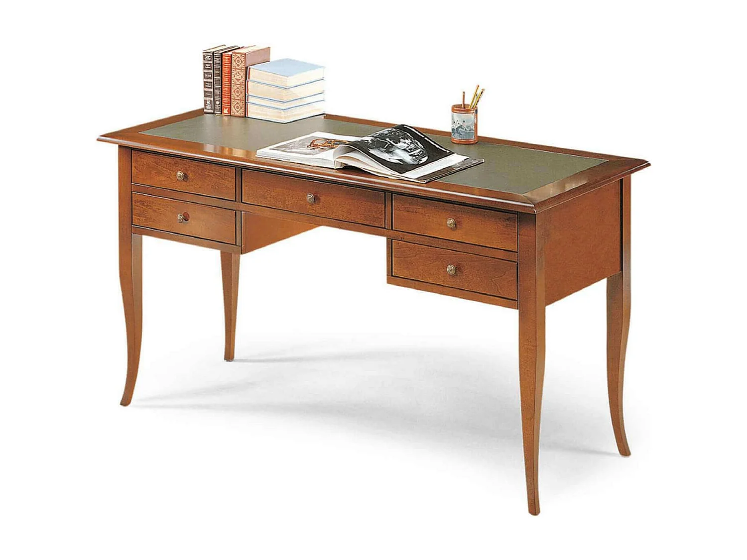 MilaniHome.it - Scrittoio Piano In Pelle Tinta Noce 130x65x81 Per Interno Sala Da Pranzo Salotto Cucina Ufficio Massello Arte Poveradi coloreTinta noce