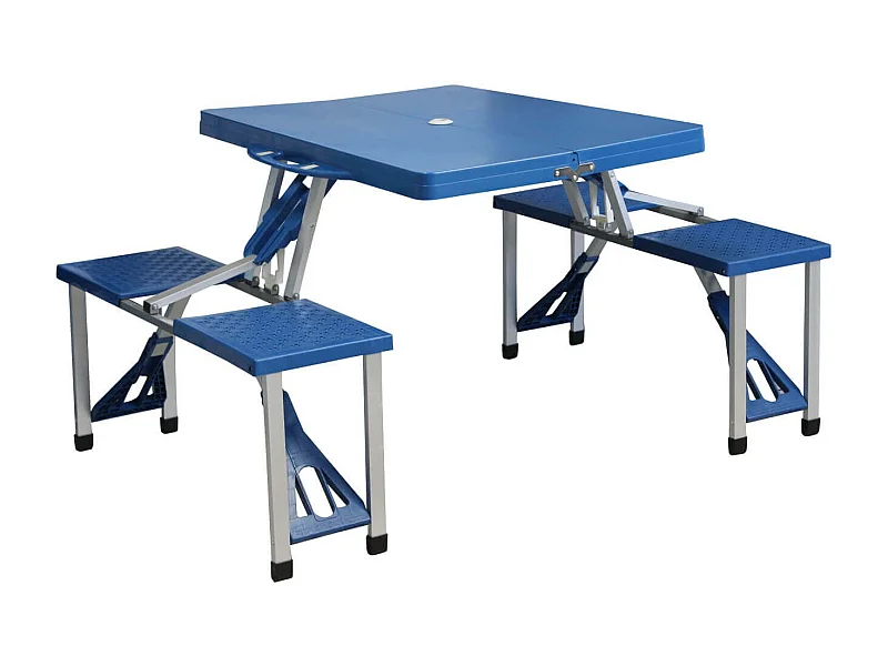 MilaniHome.it - Tavolo Pieghevole Con 4 Sgabelli Per Campeggio Spiaggia Mare Piscina Giardinodi coloreBlu