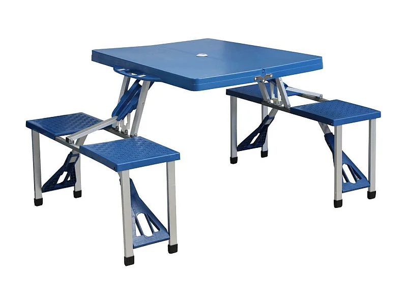 MilaniHome.it - Tavolo Pieghevole Con 4 Sgabelli Per Campeggio Spiaggia Mare Piscina Giardinodi coloreBlu
