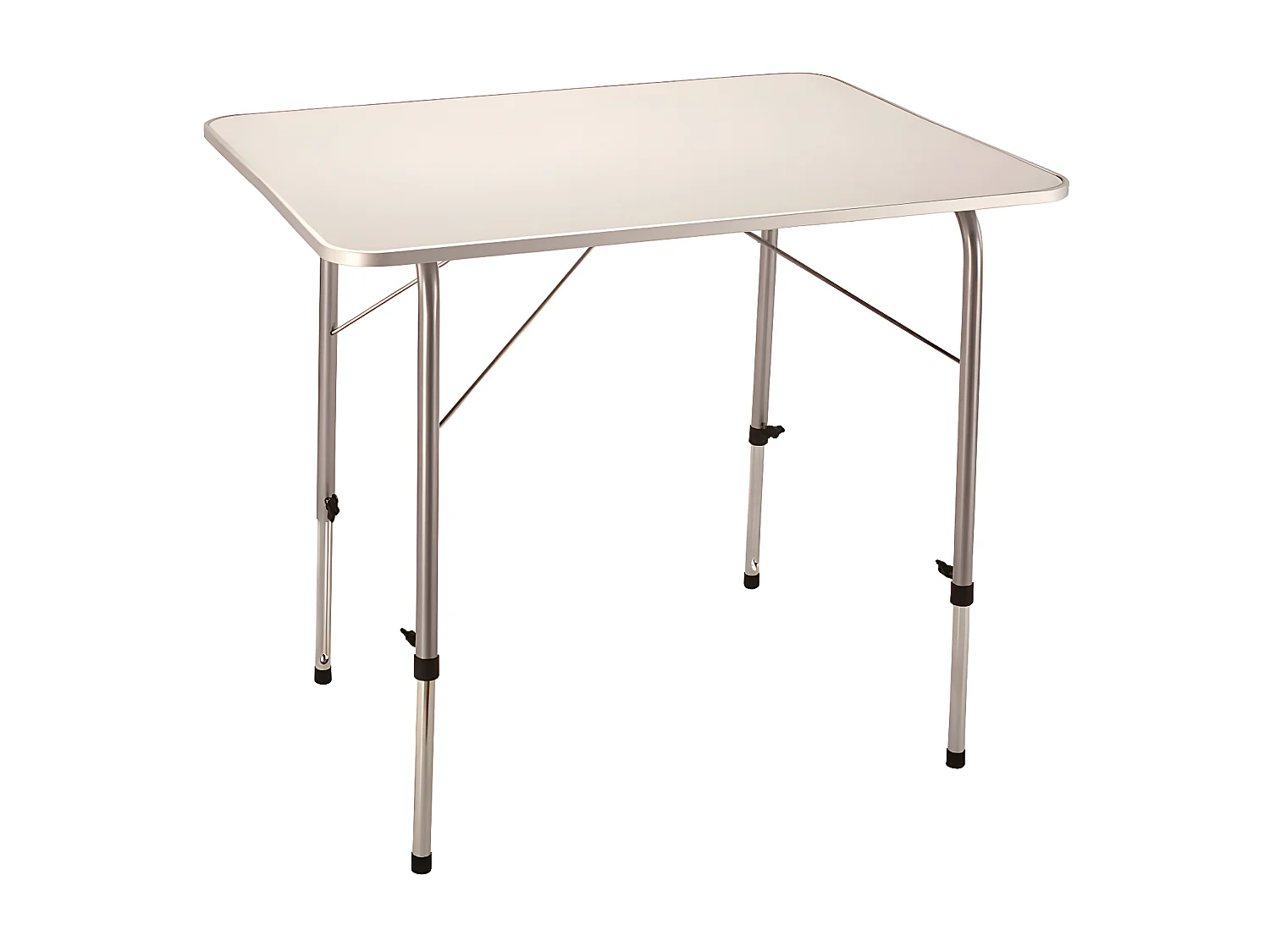 MilaniHome.it - Tavolino Pieghevole E Regolabile In Altezza 80x60 Per Campeggio Spiaggia Mare Piscina Giardinodi coloreBianco