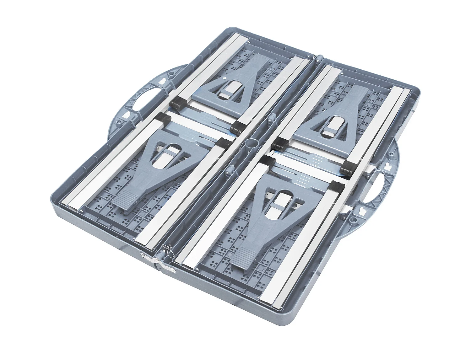 MilaniHome.it - Tavolo Pieghevole Con 4 Sgabelli Per Campeggio Spiaggia Mare Piscina Giardinodi coloreGrigio