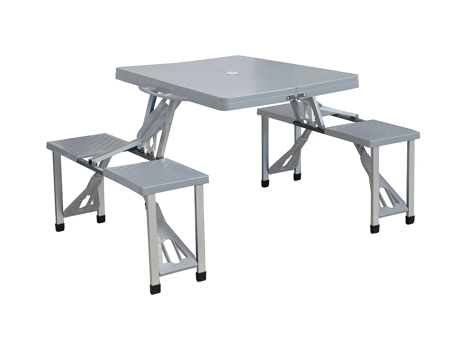 MilaniHome.it - Tavolo Pieghevole Con 4 Sgabelli Per Campeggio Spiaggia Mare Piscina Giardinodi coloreGrigio