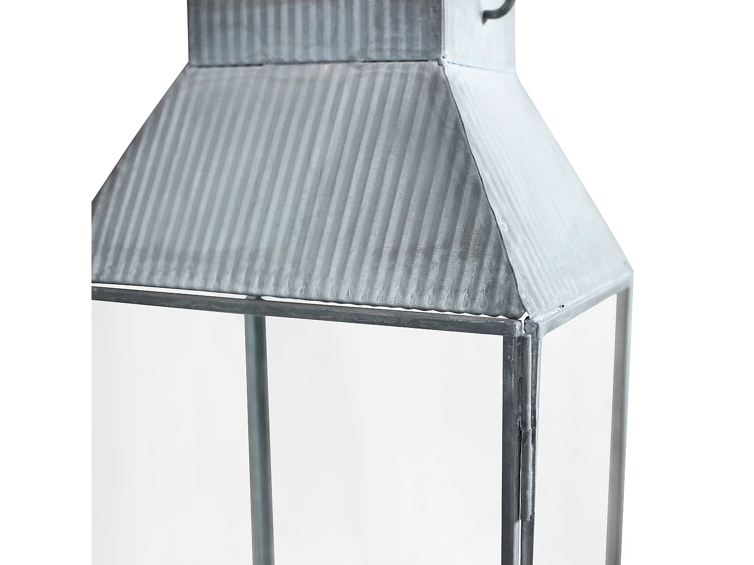 MilaniHome.it - lanterna in vetro di design moderno per giardino cm 18 x 12,5 x 51 hdi coloreGrigio