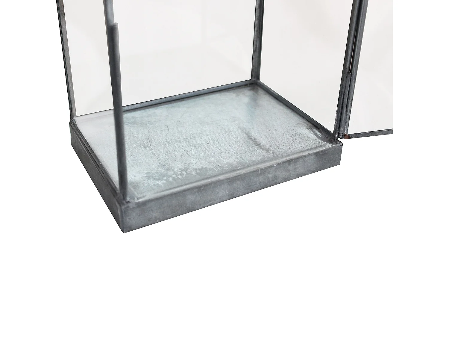 MilaniHome.it - lanterna in vetro di design moderno per giardino cm 18 x 12,5 x 51 hdi coloreGrigio