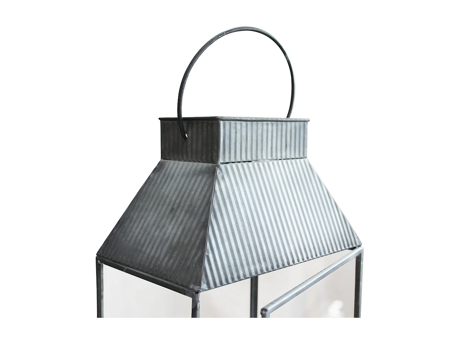 MilaniHome.it - lanterna in vetro di design moderno per giardino cm 18 x 12,5 x 41 hdi coloreGrigio