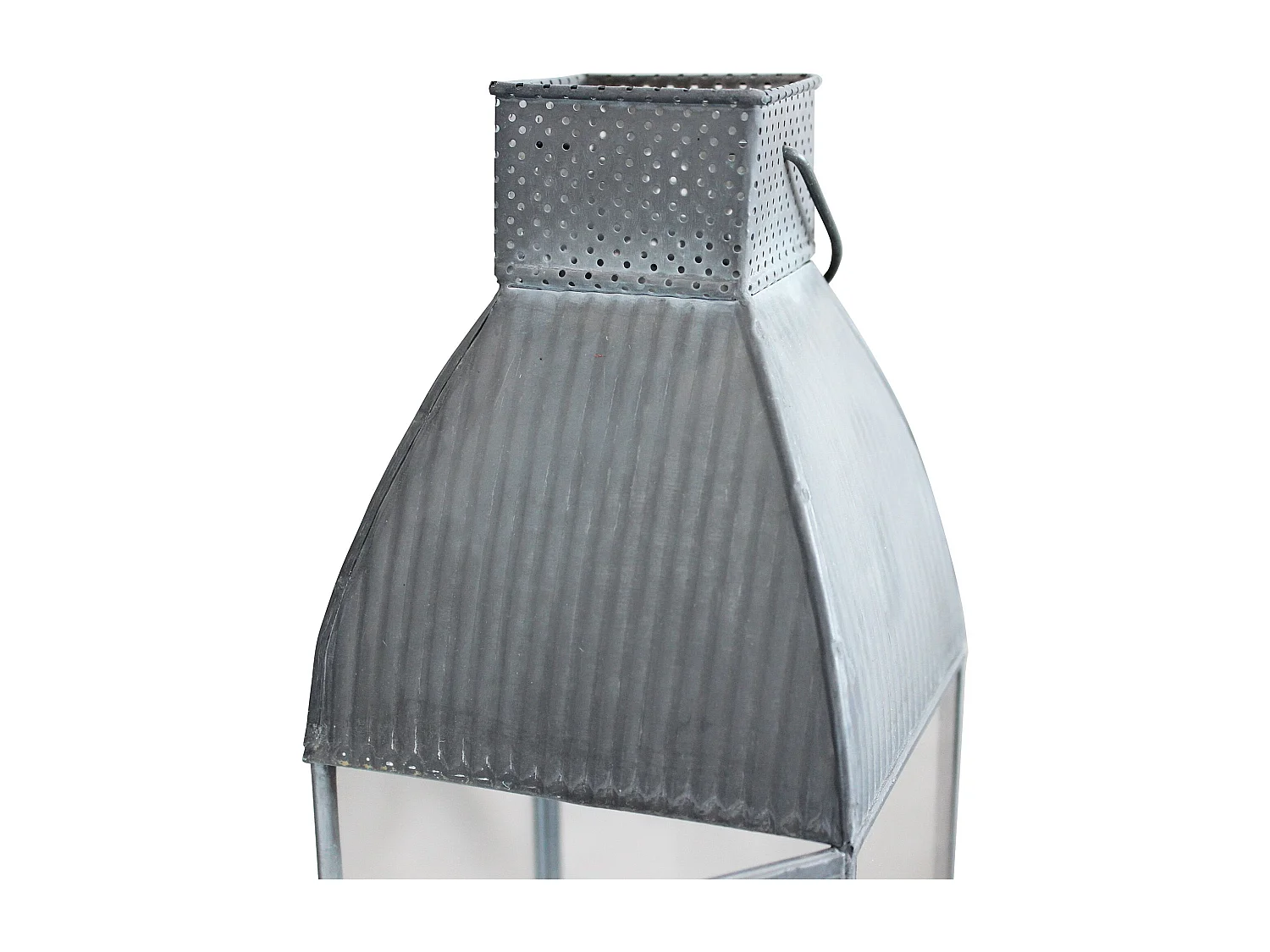 MilaniHome.it - lanterna in vetro di design moderno per giardino cm 12 x 12 x 52 hdi coloreGrigio