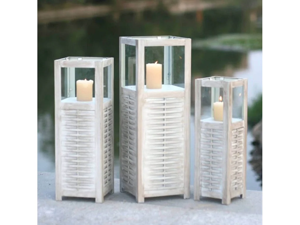 MilaniHome.it - Set Di 3 Lanterne In Metallodi coloreBianco