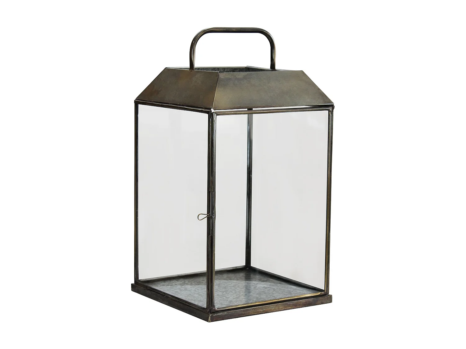 MilaniHome.it - lanterna in vetro di design moderno per giardino cm 25 x 25 x 46 hdi coloreBronzo