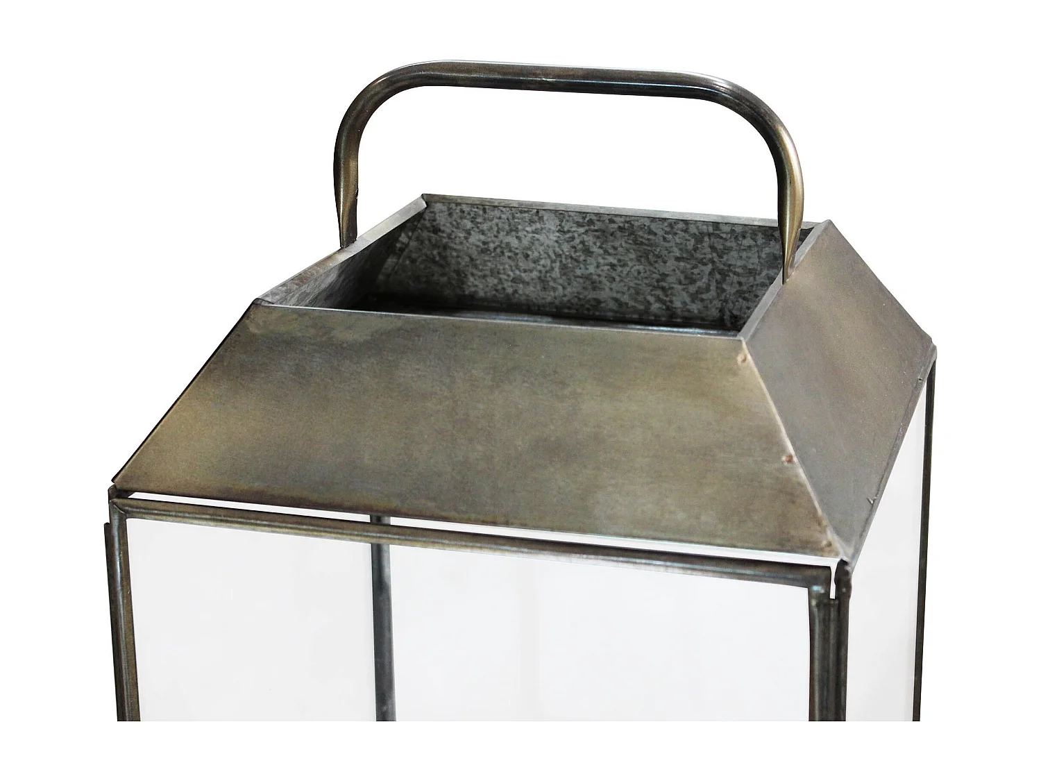 MilaniHome.it - lanterna in vetro di design moderno per giardino cm 25 x 25 x 46 hdi coloreBronzo