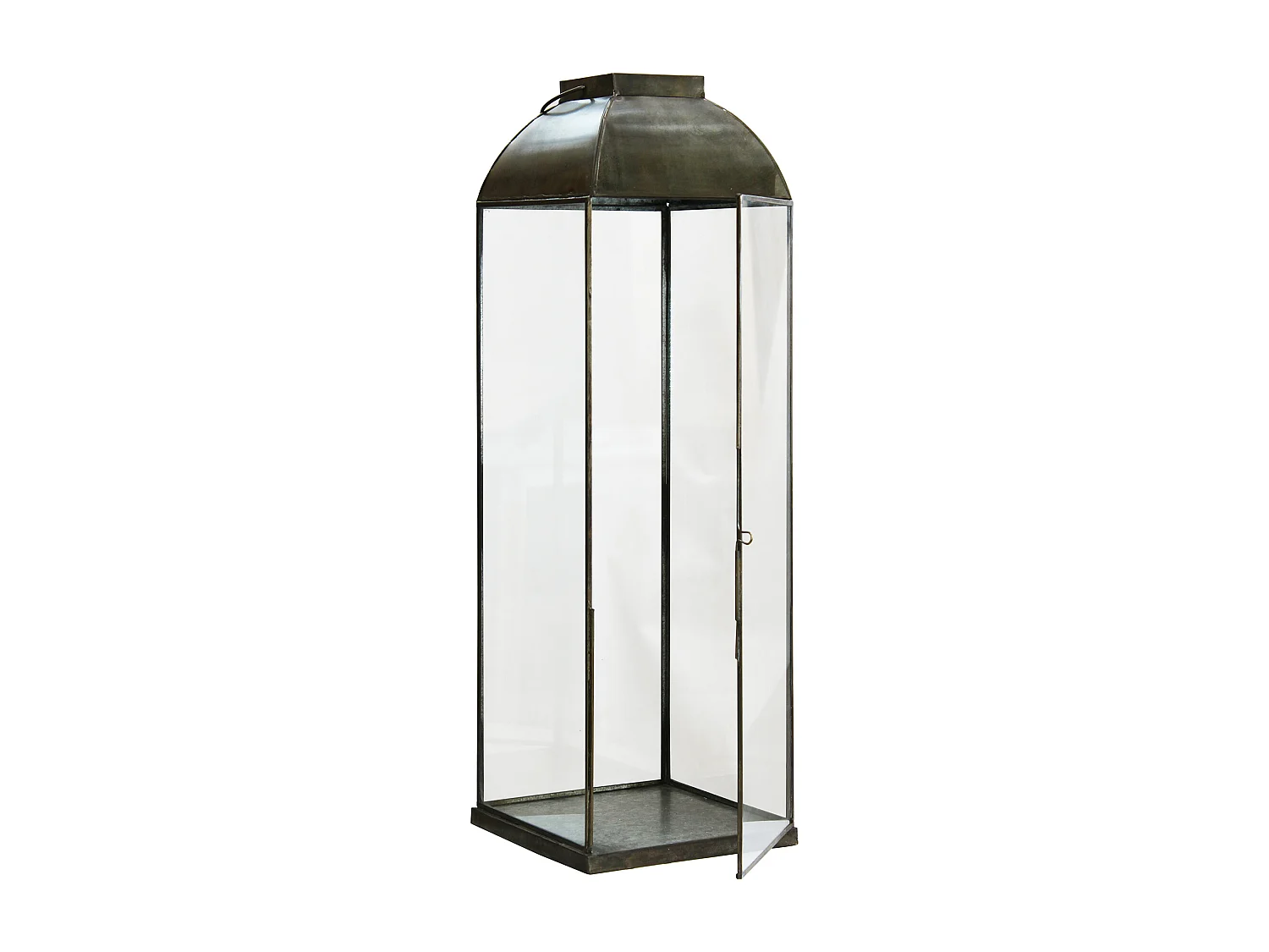 MilaniHome.it - lanterna in vetro di design moderno per giardino cm 20 x 20 x 66 hdi coloreBronzo