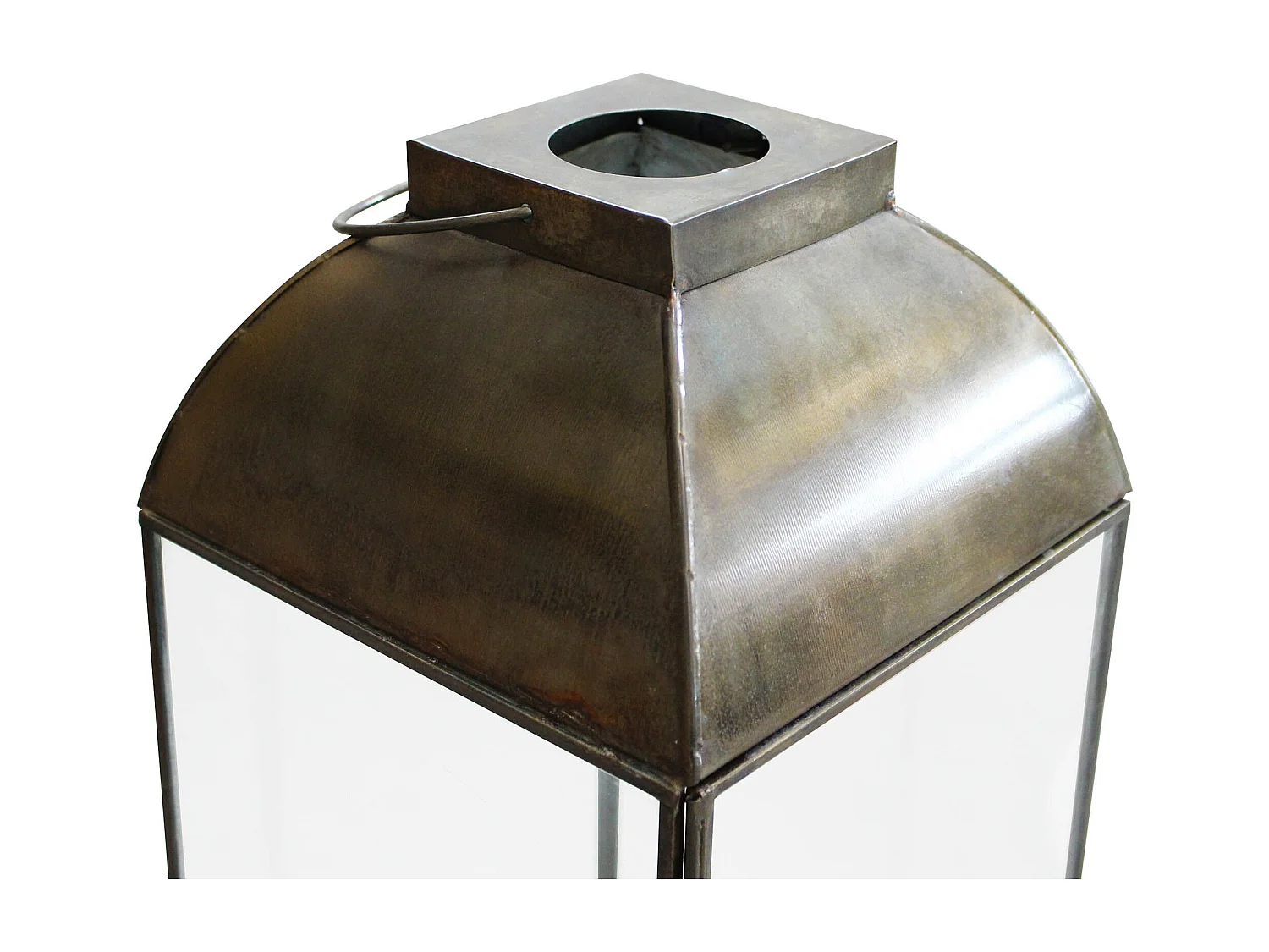 MilaniHome.it - lanterna in vetro di design moderno per giardino cm 20 x 20 x 66 hdi coloreBronzo