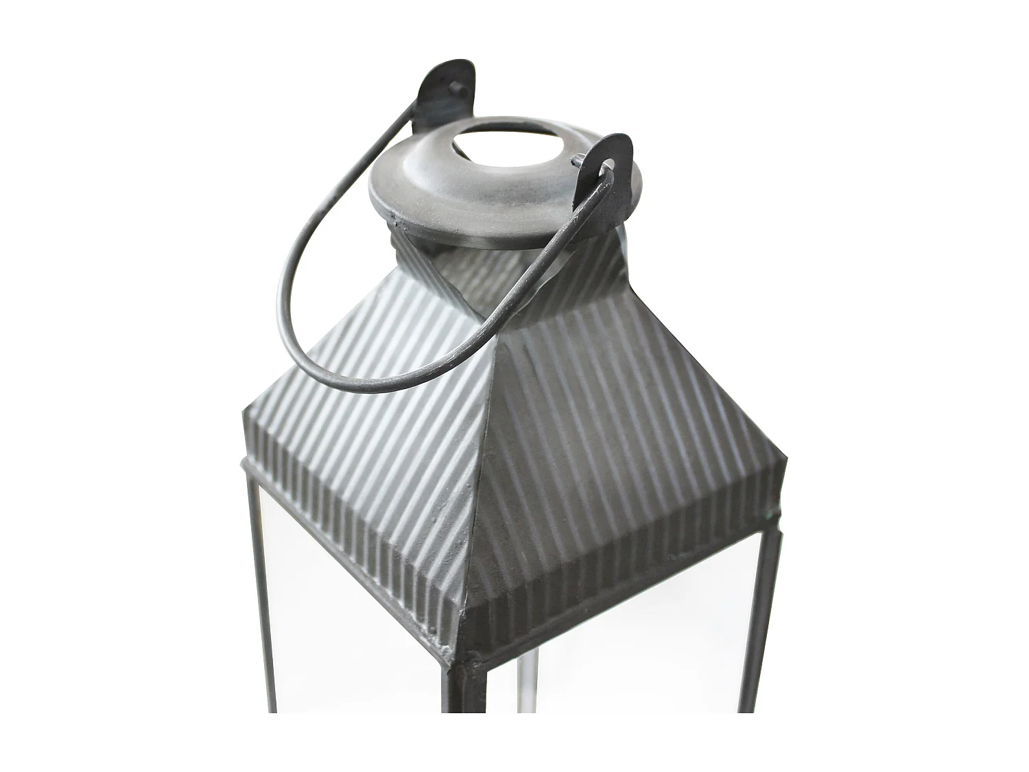 MilaniHome.it - lanterna in vetro di design moderno per giardino cm 11 x 11 x 52 hdi coloreGrigio