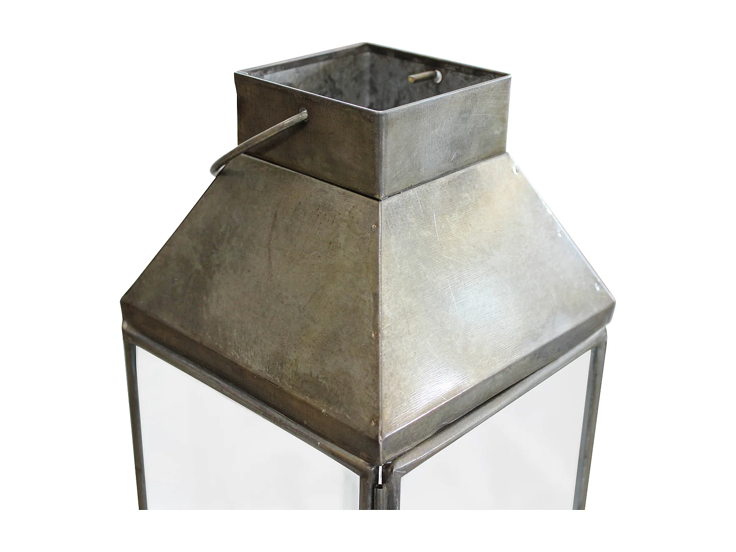 MilaniHome.it - lanterna in vetro di design moderno per giardino cm 14,5 x 14,5 x 47 hdi coloreBronzo