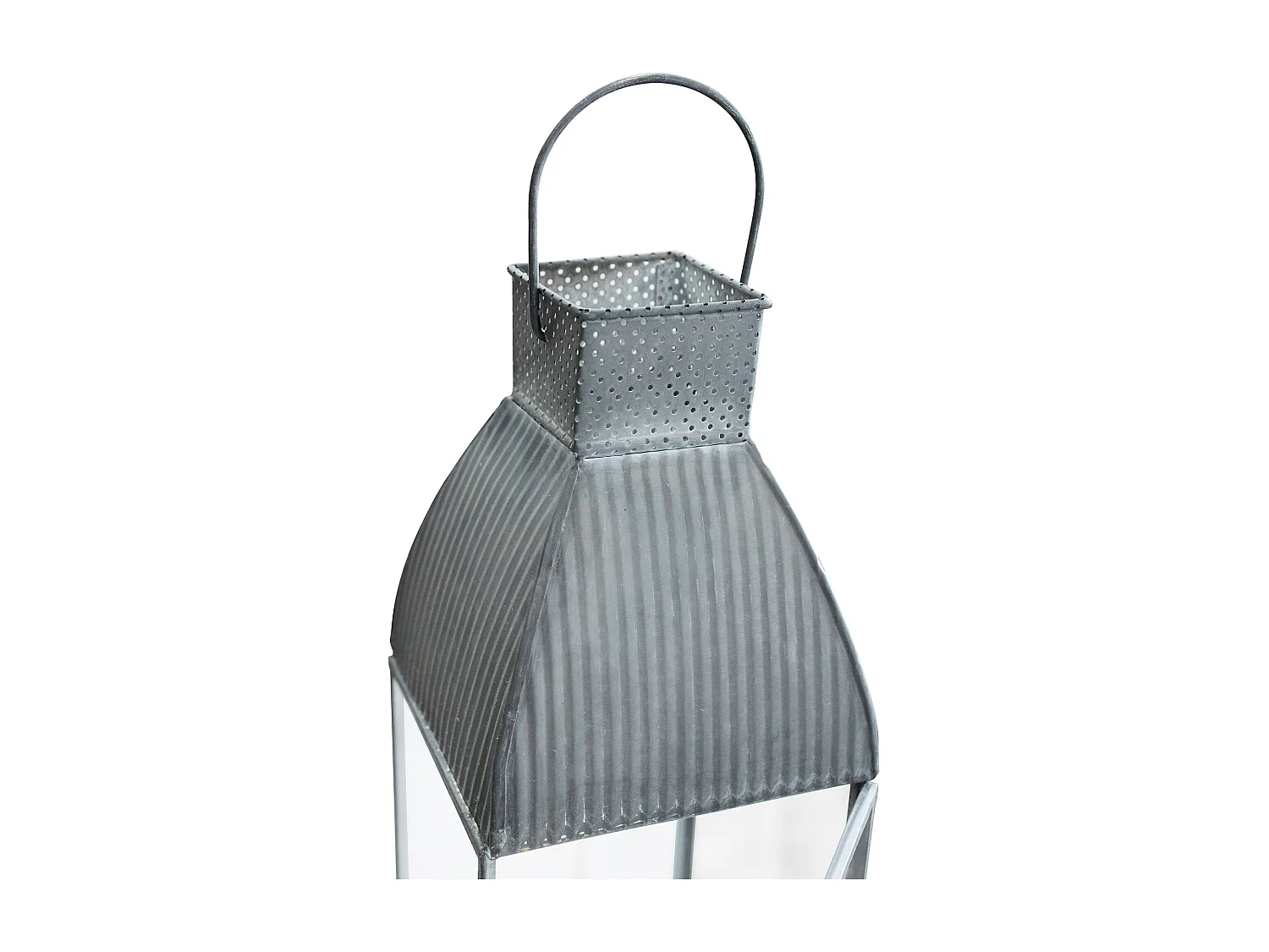 MilaniHome.it - lanterna in vetro di design moderno per giardino cm 12 x 12 x 41 hdi coloreGrigio