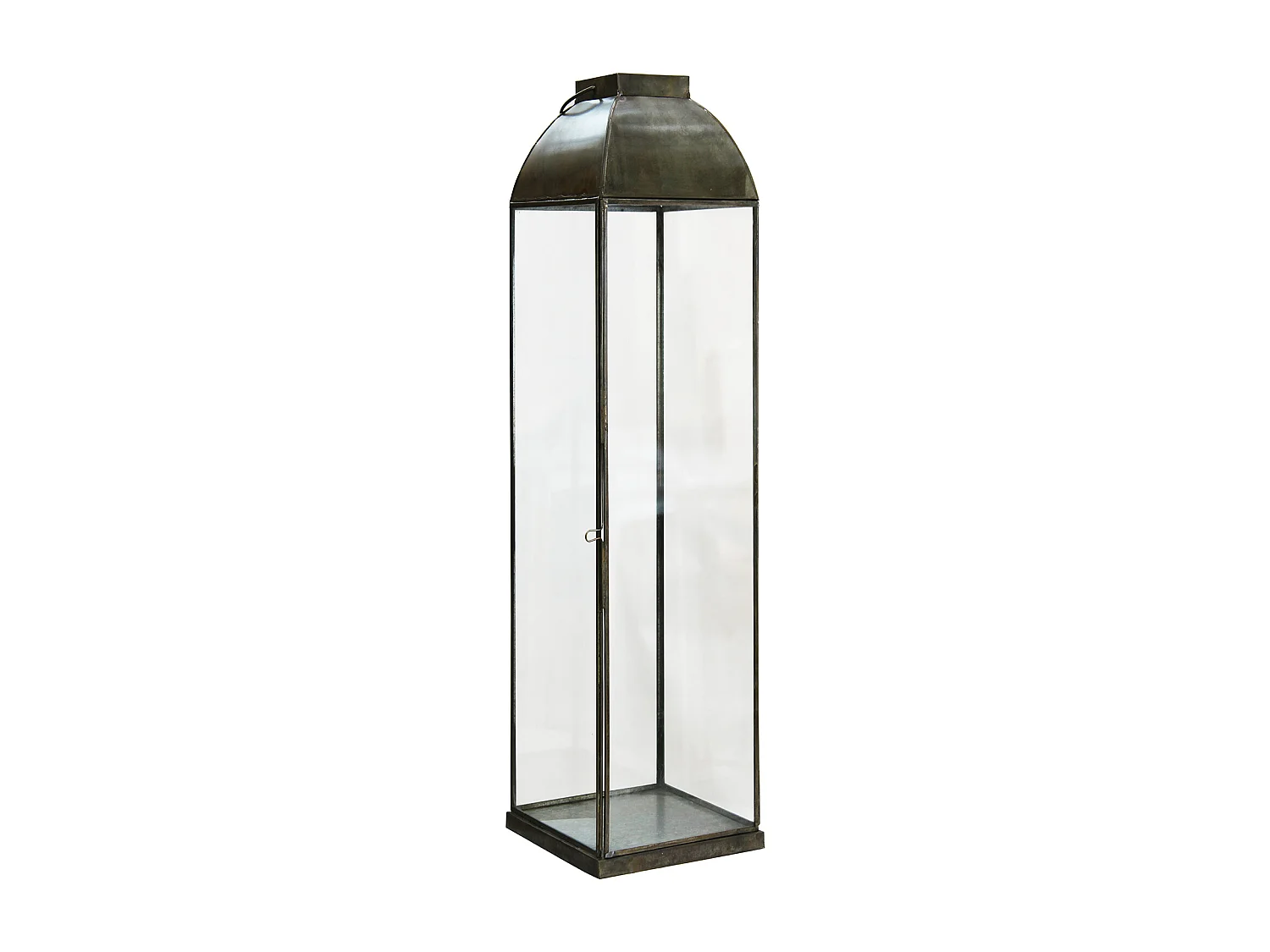 MilaniHome.it - lanterna in vetro di design moderno per giardino cm 20 x 20 x 83 hdi coloreBronzo