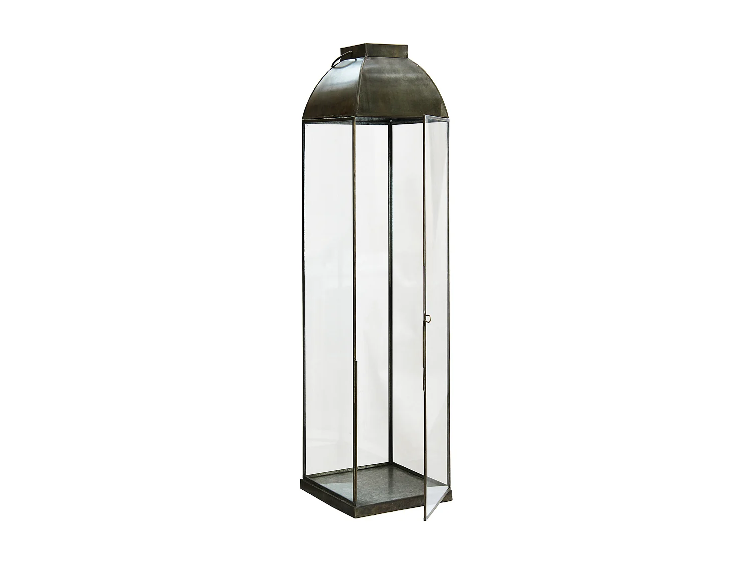 MilaniHome.it - lanterna in vetro di design moderno per giardino cm 20 x 20 x 83 hdi coloreBronzo