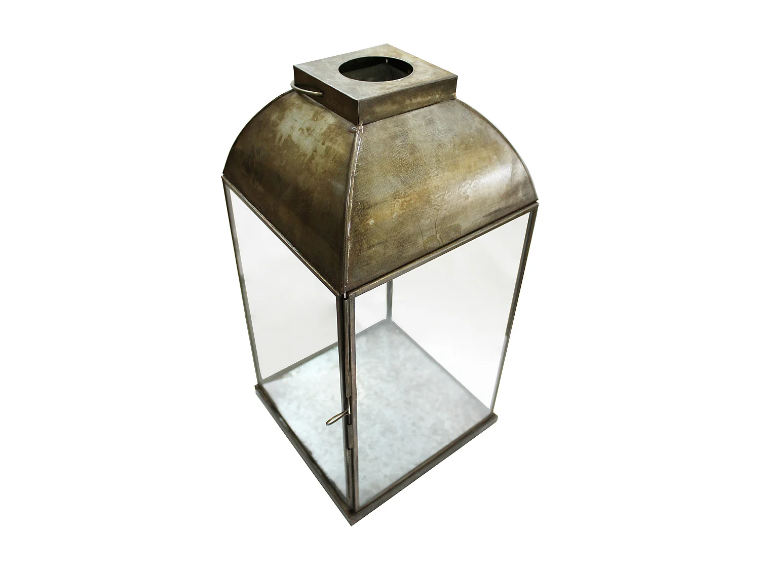 MilaniHome.it - lanterna in vetro di design moderno per giardino cm 20 x 20 x 42 hdi coloreBronzo