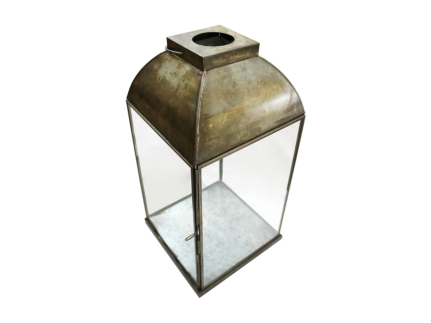 MilaniHome.it - lanterna in vetro di design moderno per giardino cm 20 x 20 x 42 hdi coloreBronzo