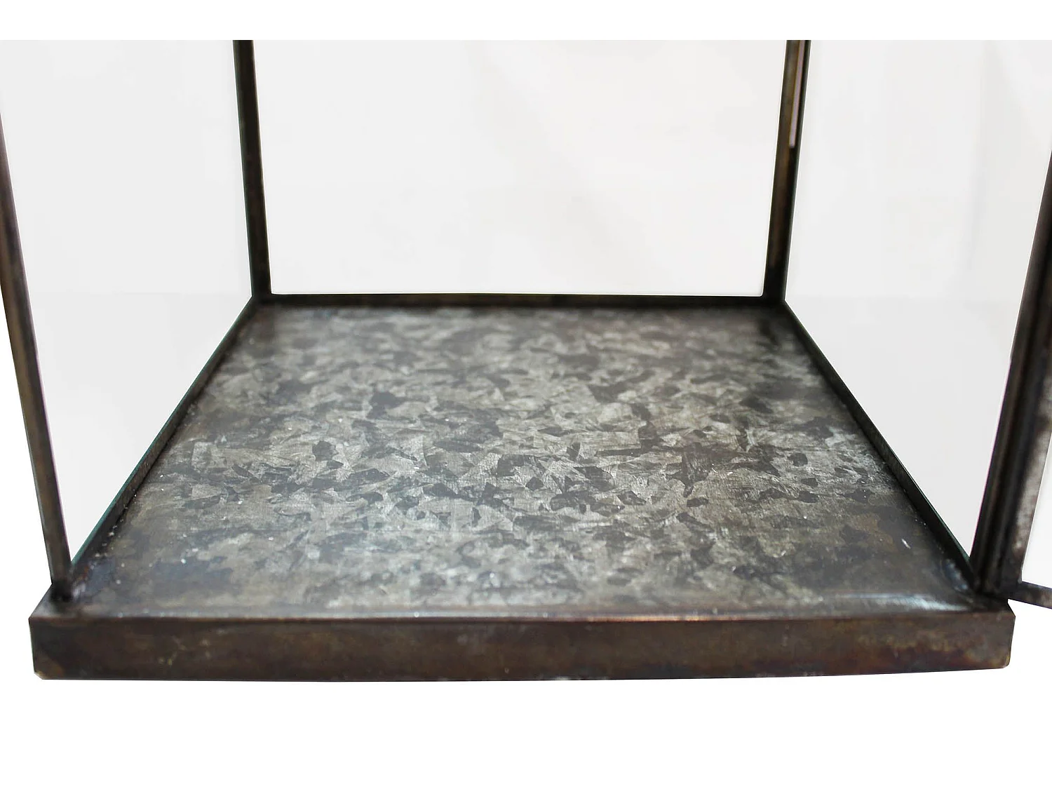 MilaniHome.it - lanterna in vetro di design moderno per giardino cm 20 x 20 x 42 hdi coloreBronzo