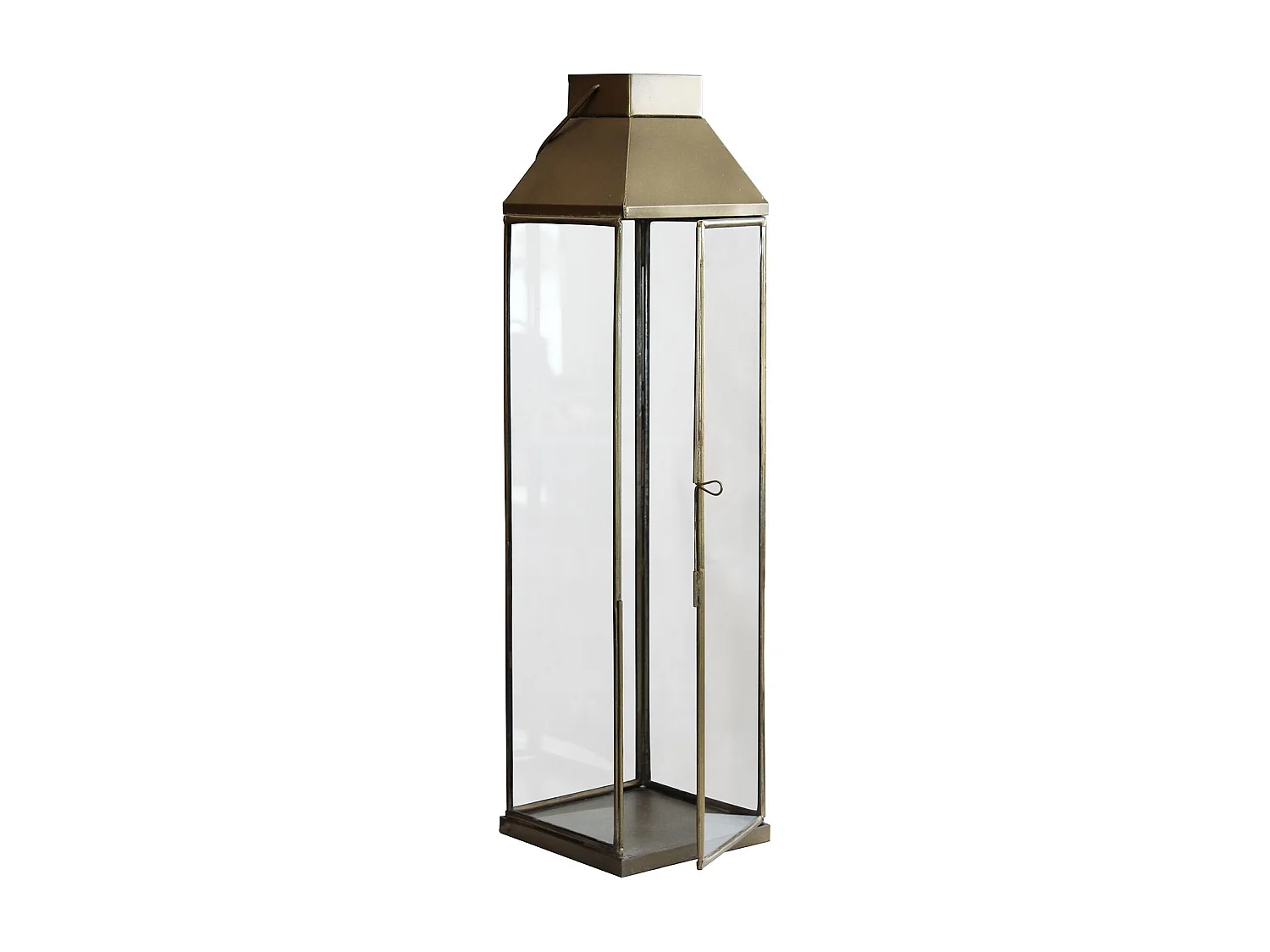 MilaniHome.it - lanterna in vetro di design moderno per giardino cm 14,5 x 14,5 x 57 hdi coloreBronzo