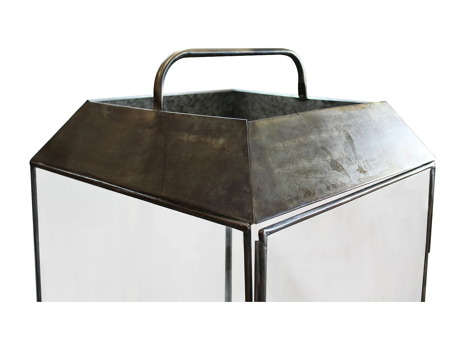 MilaniHome.it - lanterna in vetro di design moderno per giardino cm 33 x 33 x 63 hdi coloreBronzo