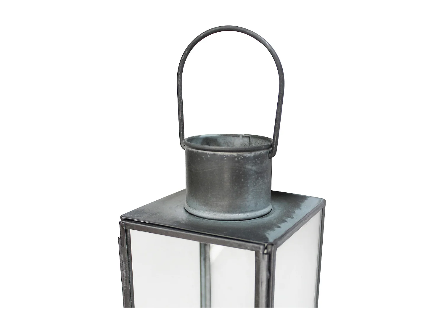 MilaniHome.it - lanterna in vetro di design moderno per giardino cm 10 x 10 x 57 hdi coloreGrigio