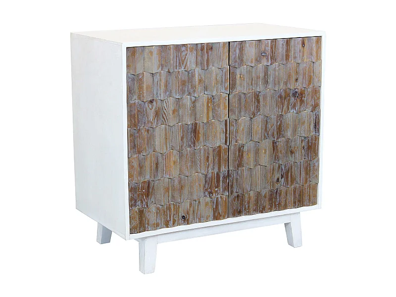 MilaniHome.it - madia a due ante con decoro in legno di design moderno per salotto cucina sala da pranzo cm 90x50x89 hdi coloreBianco