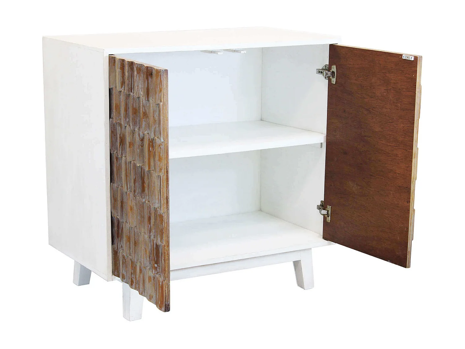 MilaniHome.it - madia a due ante con decoro in legno di design moderno per salotto cucina sala da pranzo cm 90x50x89 hdi coloreBianco