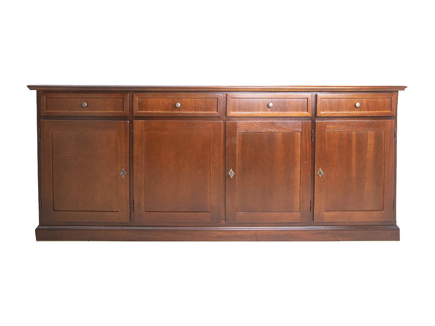 MilaniHome.it - Credenza Tinta Noce 205x42x86 Per Interno Sala Da Pranzo Salotto Cucina Ufficio Massello Arte Poveradi coloreTinta noce