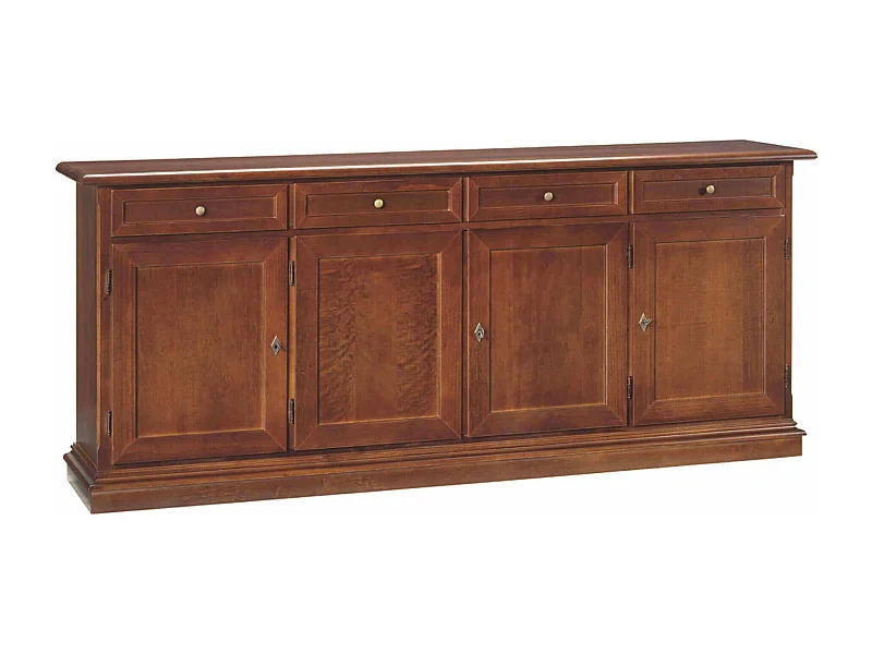 MilaniHome.it - Credenza Tinta Noce 205x42x86 Per Interno Sala Da Pranzo Salotto Cucina Ufficio Massello Arte Poveradi coloreTinta noce