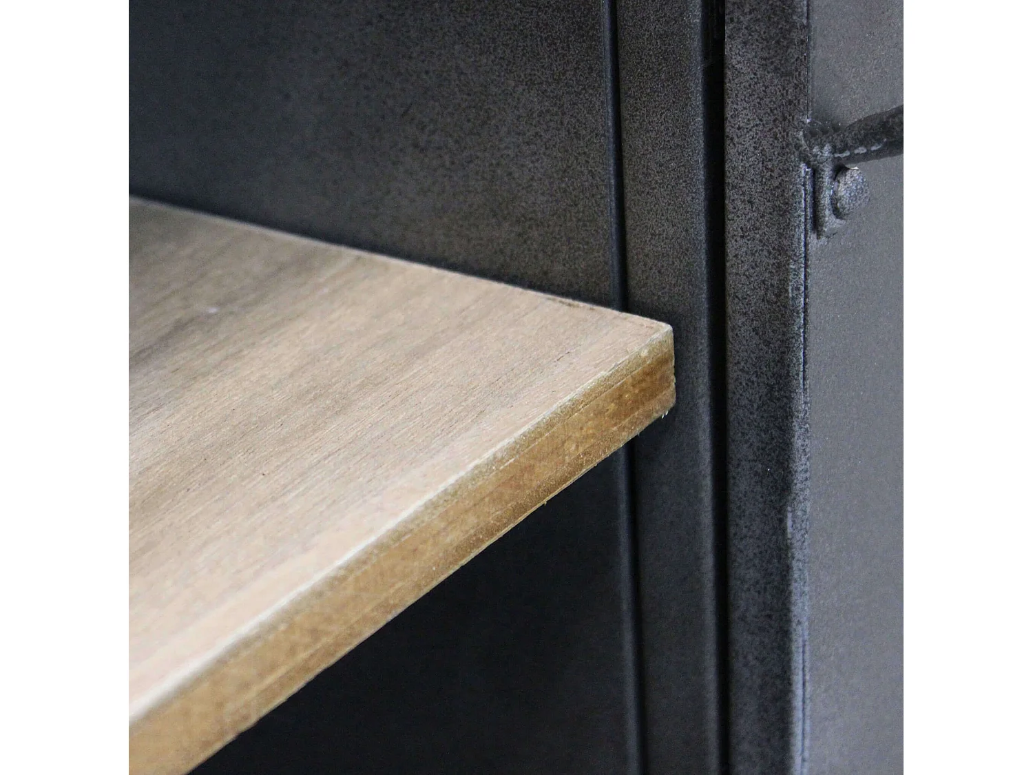 MilaniHome.it - Credenza In Metallo Ferro Industrial Mobile Madia Per Arredamento Soggiorno, Sala Da Pranzo, Salotto Industriale , Cm 116x40x77 Hdi coloreGrigio