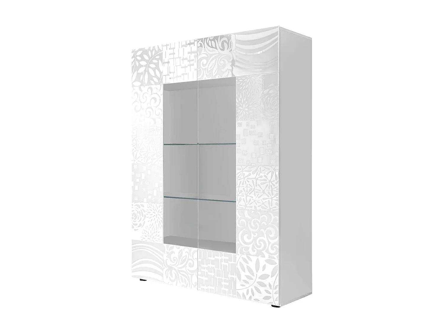 MilaniHome.it - vetrina moderna con 2 ante di design moderno industrial cm 121 x 166 x 42 hdi coloreBianco