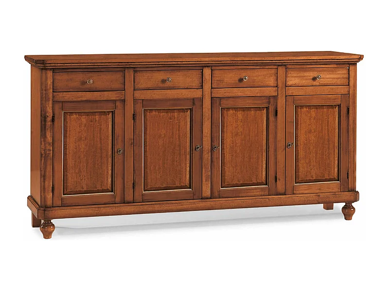 MilaniHome.it - Credenza In Legno Massello 196x43x96di coloreTinta noce
